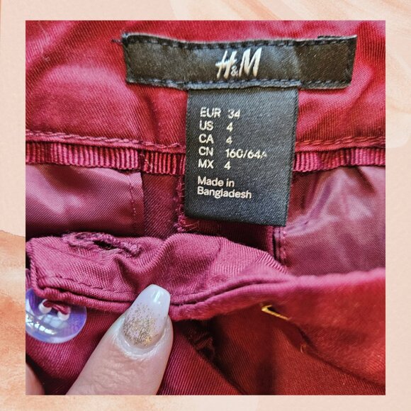 H&M Burgundy Ankle Pixie Slacks - Picture 4 of 4